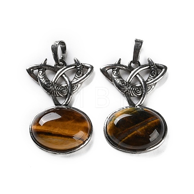 Natural Tiger Eye Pendants G-F777-02AS-06-1