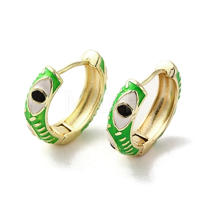 Horse Eye Real 18K Gold Plated Brass Hoop Earrings EJEW-Q797-07G-05-1