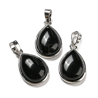 Natural Obsidian Pendants G-I358-B22-1