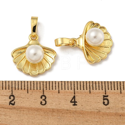 Brass & Shell Pearl Charms KK-I714-02G-1