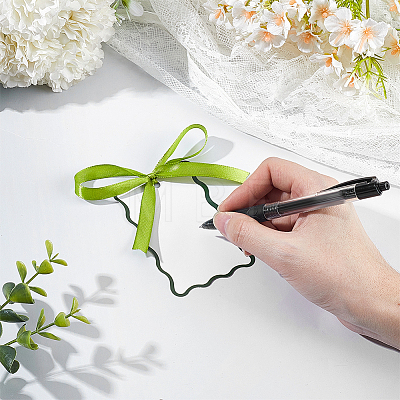 100Pcs Rectangle Paper Table Cards with 100Pcs Polyester Ribbons for Wedding Party Celebration Supplies OFST-WH0004-122B-1