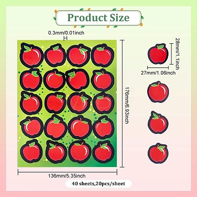 Apple Self-Adhesive Paper Stickers DIY-WH0308-202B-1