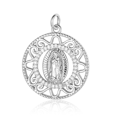 Religion Jewelry Brass Micro Pave Cubic Zirconia Pendants PW-WG6AA9C-01-1