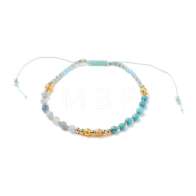 Adjustable Nylon Thread Braided Bead Bracelets BJEW-JB05593-1