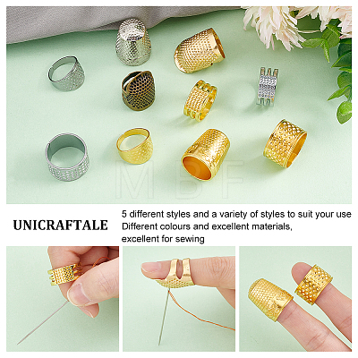 Unicraftale 10Pcs 10 Style Brass & Stainless Steel & Zinc Alloy & Iron Rings TOOL-UN0001-17-1