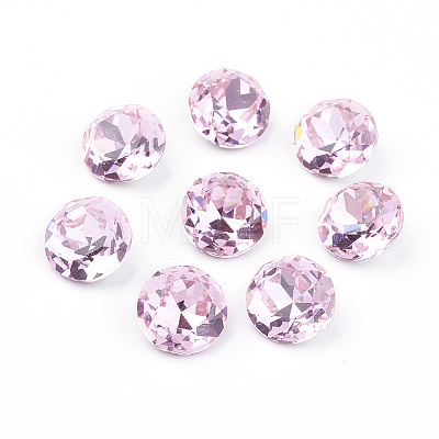 Pointed Back & Back Plated Glass Rhinestone Cabochons RGLA-J012-10mm-223-1