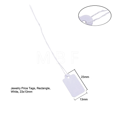 White Rectangle Jewelry Price Tags TOOL-C003-02-1