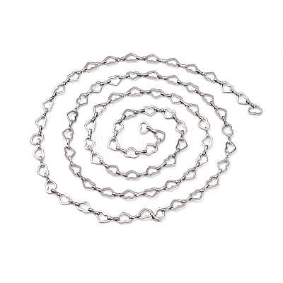 304 Stainless Steel Heart Link Chains CHS-S012-18P-1