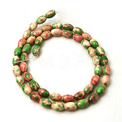 Synthetic Ocean White Jade Beads Strands G-C214-8x5mm-M-1