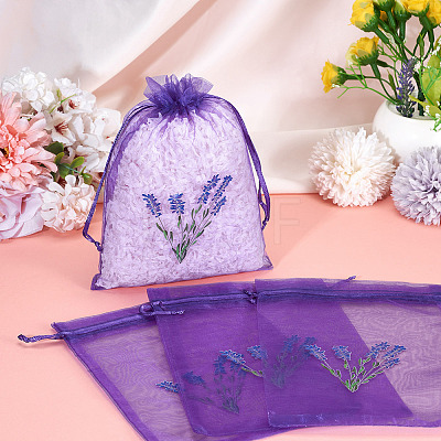 20Pcs Polyester Mesh Sachet Packing Drawstring Bgas ABAG-TA0002-20B-1