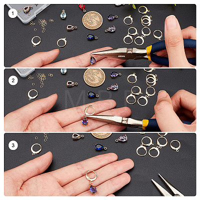 AHADERMAKER DIY Teardrop Earring Making Kit DIY-GA0003-93-1