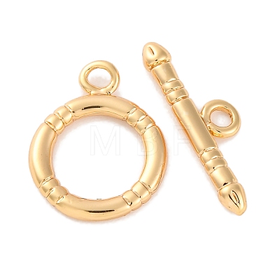 Rack Plating Eco-Friendly Brass Toggle Clasps KK-S403-16G-1