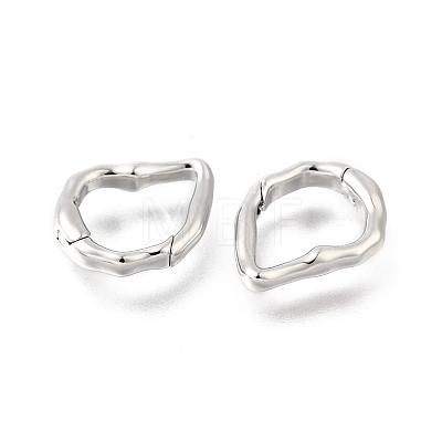Brass Irregularity Spring Gate Rings KK-U072-43A-P-1