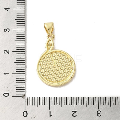 Brass Pave Shell Pendants KK-I708-12B-G-1