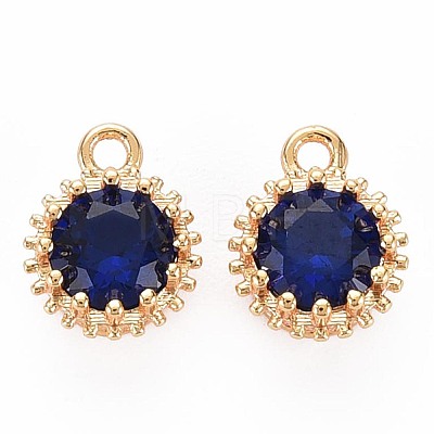 Brass Micro Pave Cubic Zirconia Charms KK-S356-772H-1