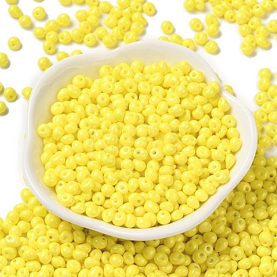 6/0 Opaque Baking Paint Glass Seed Beads SEED-M012-02A-24-1