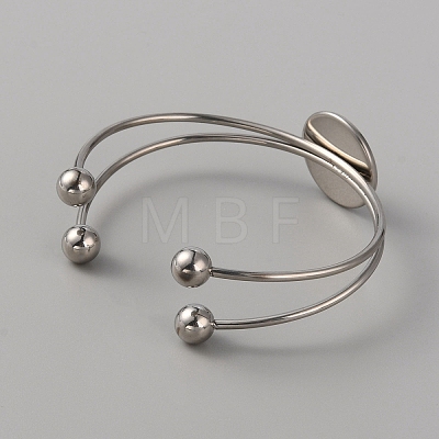 304 Stainless Steel Double Wire Cuff Bangle Makings STAS-WH0017-025-1