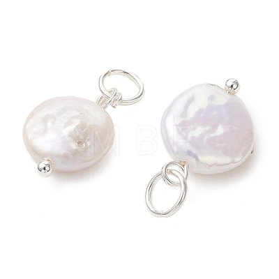 Natural Baroque Keshi Pearl Pendants PALLOY-JF05195-1
