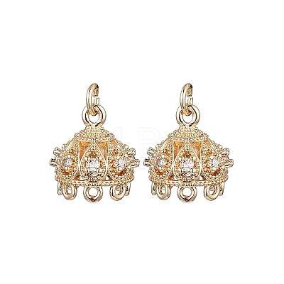 Brass Micro Pave Cubic Zirconia Multi-Strand Links KK-B133-06G-02-1