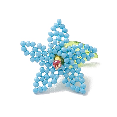 Glass Seed Beaded Pendants PALLOY-MZ01283-01-1
