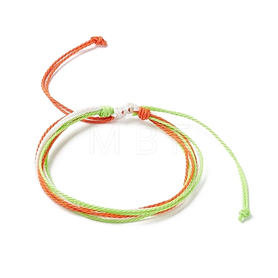 Waxed Polyester Multi-strand Bracelet BJEW-B065-04-1