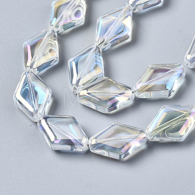 Electroplate Glass Beads Strands EGLA-N008-009-A01-1