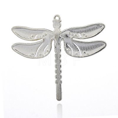 Platinum Alloy Enamel Dragonfly Big Pendants ENAM-J033-07P-1