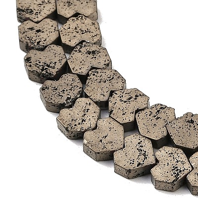 Electroplated Natural Lava Rock Beads Strands G-K388-04B-08-1