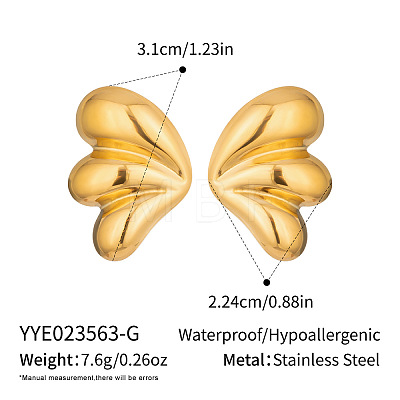 Geometric Wing 304 Stainless Steel Stud Earrings AG9073-1-1