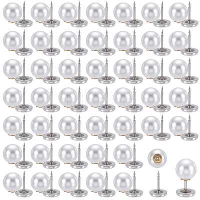 80Pcs Plastic Imitation Pearl Anti-glare Lapel Pins Brooches JEWB-SP0001-12A-1