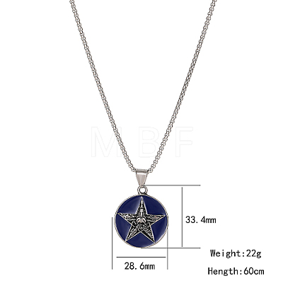 Stainless Steel Enamel Pendant Necklaces for Men BV6078-4-1