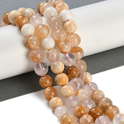 Natural Cherry Blossom Agate Beads Strands G-H062-A02-03-1