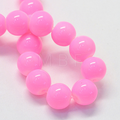 Baking Painted Glass Round Bead Strands DGLA-Q020-8mm-23-1