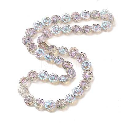 Transparent Electroplate Glass Beads Strands GLAA-G098-04A-1