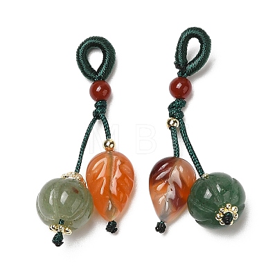 Natural Green Aventurine & Natural Agate Pendant Decorations G-G008-08G-1