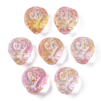 Transparent Spray Painted Glass Beads X-GLAA-R215-01-B03-1