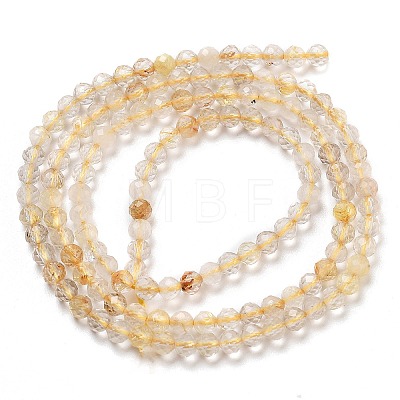 Natural Gold Rutilated Quartz Beads Strands G-G161-A17-05-1