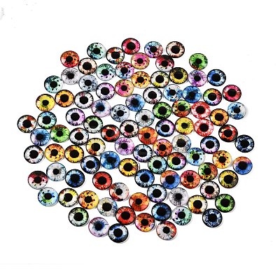 Printed Transparent Glass Cabochons GL-CBAA22A-03-1
