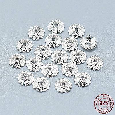 925 Sterling Silver Bead Caps STER-T002-87S-1