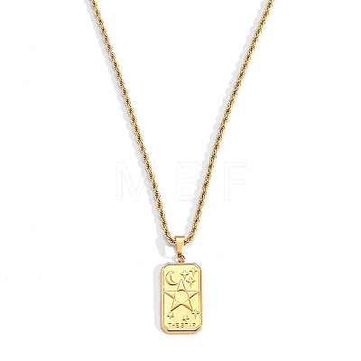 304 Stainless Steel Tarot Card Pendant Necklaces WG777F6-03-1