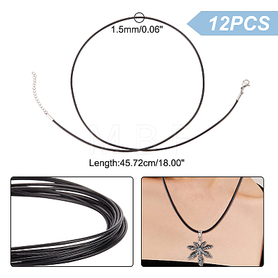 HOBBIESAY Round Leather Cord Necklaces Making MAK-HY0001-01-1