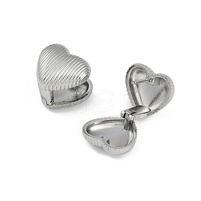 304 Stainless Steel Heart Hoop Earrings EJEW-Z075-04P-1