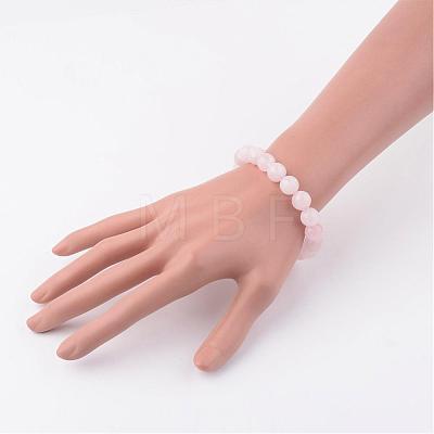 Natural Rose Quartz Stretch Bracelets BJEW-JB02428-1