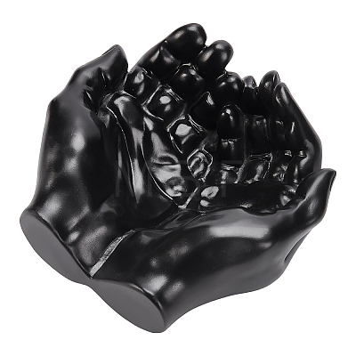 Resin Hand Shaped Decorative Jewelry Trays ODIS-WH0108-100B-1