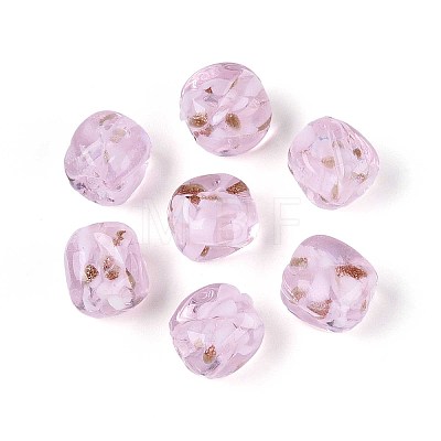 Handmade Gold Sand Lampwork Beads LAMP-T021-32D-1