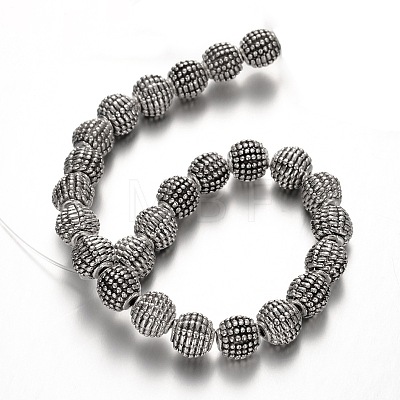Round Tibetan Style Alloy Beads TIBEB-O007-34-RS-1