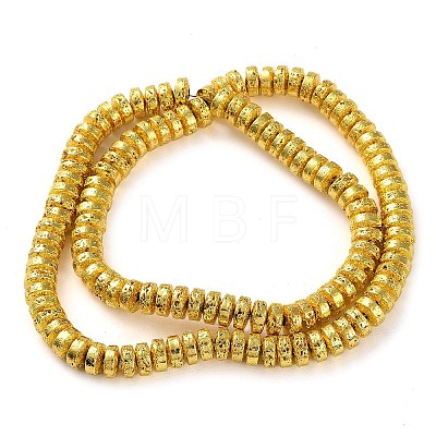 Electroplated Natural Lava Rock Beads Strands G-I360-A02-01-1