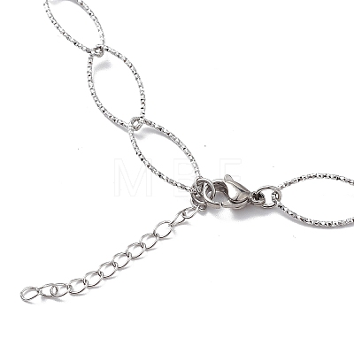 304 Stainless Steel Horse Eye Link Chain Necklace for Men Women STAS-B039-02P-1