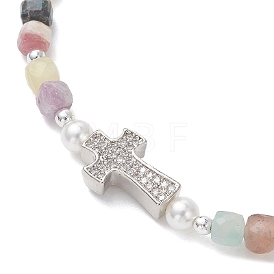 Natural Mixed Gemstone Beaded Stretch Bracelets for Women BJEW-JB13199-1