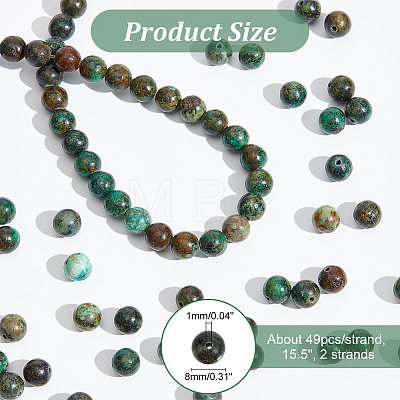  2 Strands Natural African Turquoise(Jasper) Beads Strands TURQ-NB0001-23-1